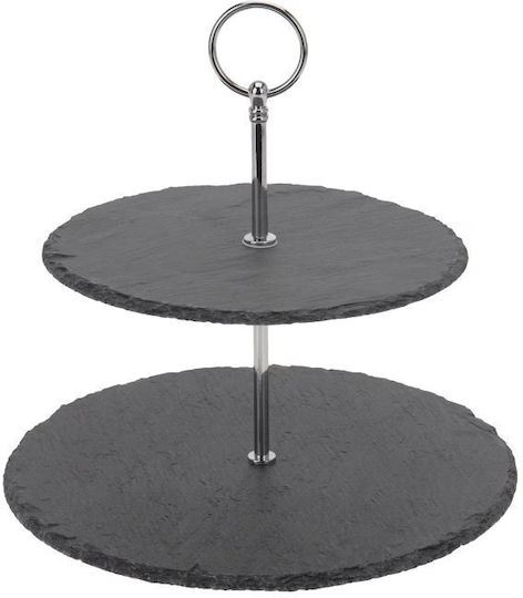 JK Home Decoration Πέτρινη Εταζέρα 2 Ορόφων Μαύρη Ø20xY23cm JK Home Decoration Πέτρινη Εταζέρα 2 Ορόφων Μαύρη Ø20xY23cm