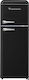 Ravanson Kühlschrank mit Doppeltür 208Es H147xB54.5xT58.5cm. Schwarz LKK-210RB