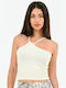 Women's Summer Crop Top with Straps Vanilla