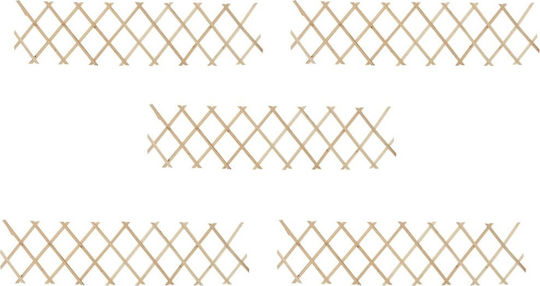 Foldable Wooden Garden Trellises with Rhombus Grid Design in Beige Colour 180x30cm 5 Pieces