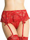 Queen Lingerie Lace Garter Belt & Thong Sexy Dessous-Set Rot