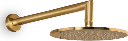 Eurorama Eletta Chester Στρογγυλή Κεφαλή Ντουζ 22.5cm με Βραχίονα 35cm Brushed Gold