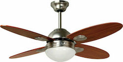 Telemax CF42-4CL(SN) 30-4240 Ceiling Fan 106cm with Light and Remote Control Brown