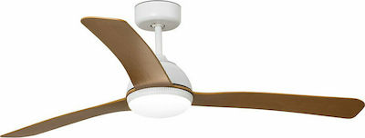 Faro Barcelona Grid Led 33341-2 Ceiling Fan 132cm with Light and Remote Control Brown