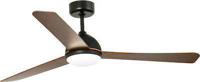 Faro Barcelona Grid Led 33345-2 Ceiling Fan 132cm with Light and Remote Control Brown