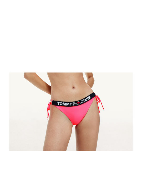 Tommy Hilfiger Bikini Slip με Κορδονάκια Φούξια