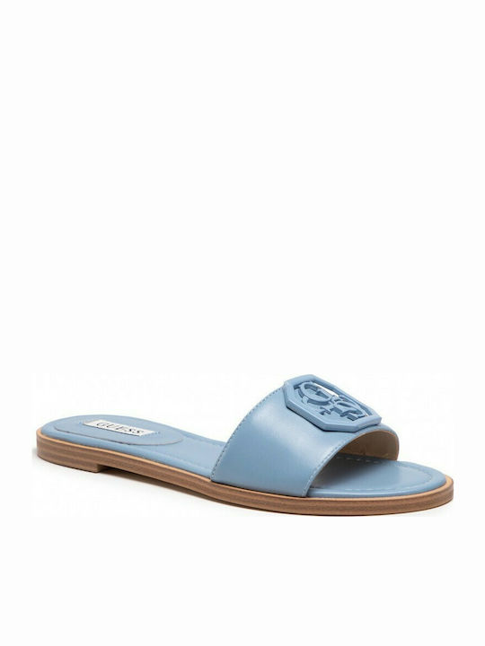 Guess Women's Flat Sandals In Light Blue Colour FL6BOT LEA19 BLU