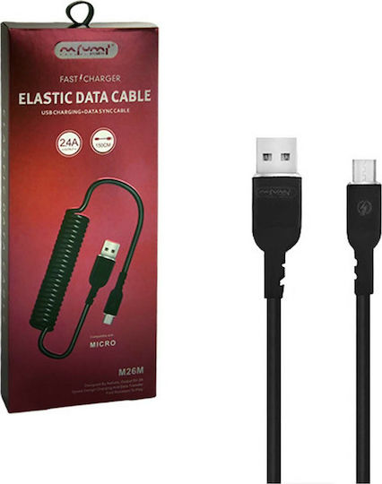 Nafumi NFM-M26 Spirale USB 2.0 auf Micro-USB-Kabel Schwarz 1.5m 1Stück