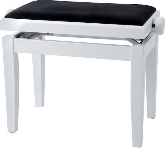 Gewa Deluxe Σκαμπό Πιάνου Ρυθμιζόμενο Satin White Μ52xΠ30xΥ48-57cm