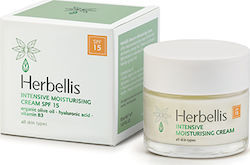 Herbellis Ιntensive Moisturizing Day Cream Suitable for All Skin Types with Υαλουρονικό οξύ 15SPF 50ml