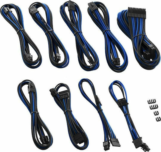 Cablemod 8-Pin EPS / 8-Pin PCIe / 6-Pin PCIe / 4-Pin Molex / 24-Pin ATX - 8-Pin EPS / 2x 8-Pin PCIe / 8-Pin PCIe / 6-Pin PCIe / 4-Pin Molex / 24-Pin ATX Cable 0.7m Μαύρο CM-PRTS-FKIT-NKKB-R