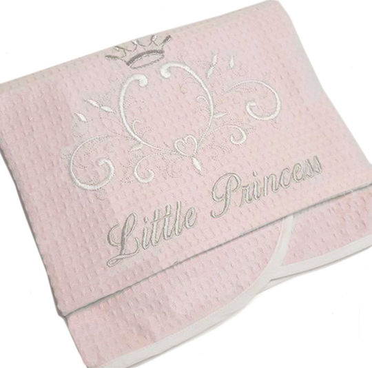 Baby Oliver Κουβέρτα Κούνιας Little Princess Πικέ Ροζ 100x140εκ.