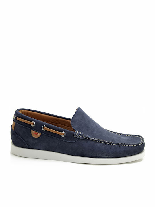 Damiani Δερμάτινα Ανδρικά Boat Shoes σε Μπλε Χρώμα