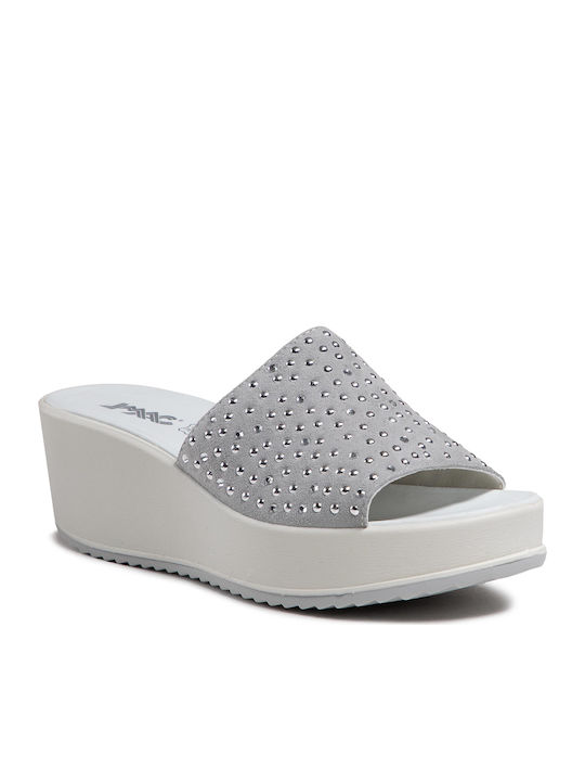 Imac 707810 Women's Platform Wedge Sandals Gray