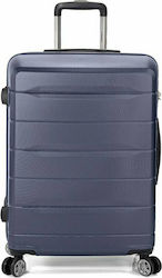 Benzi Medium Travel Suitcase Hard Blue with 4 Wheels Height 58cm