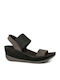 Fantasy Sandals Destiny 5012 Anatomic Women's Leather Platform Shoes Black