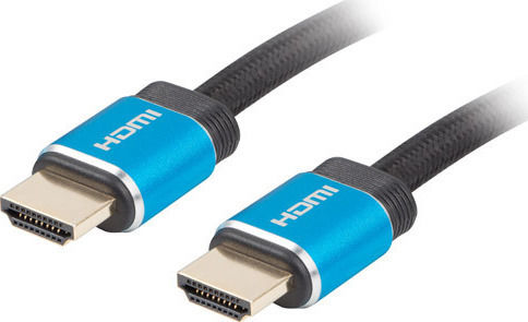 Lanberg HDMI 2.0 Premium High Speed 4K 60Hz HDR Braided Cable HDMI Male - HDMI Male 1m Black