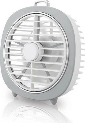 Lineme USB Office/Home Rotating Fan Rechargeable Battery White 4W 02-00405