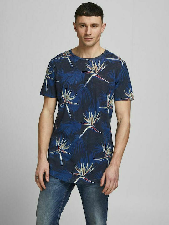 Jack & Jones T-shirt Bărbătesc cu Mânecă Scurtă Navy Peony