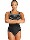 Arena Trick Swim Pro Athletic One-Piece Swimsuit Black