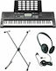 Startone Tastatur MK-300 Set mit 61 Dynamisch Tasten Schwarz