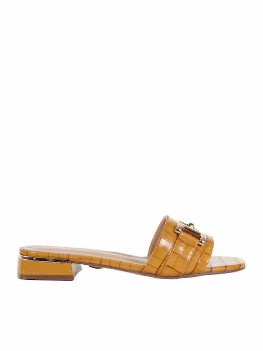 LAURA BIAGIOTTI SHOES SLIPPERS CROC WITH MUSTARD BUCKLE