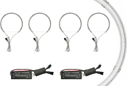 Carner Στεφάνι Angel Eye Φαναριού Αυτοκινήτου 12V 131mm BMW E46 / E36 / E39 Λευκό Χρώμα
