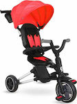 Q Play Nova Kids Tricycle Foldable, With Push Handle & Sunshade for 12+ Months Red