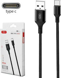XO NB143 Braided USB 2.0 Cable USB-C male - USB-A male Black 2m (NB143)
