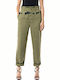 Damen Hoch tailliert Stoff Hose Khaki