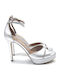 860F01 Leather Sandals Silver