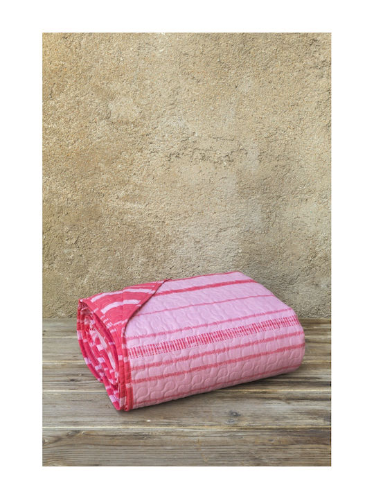 Kocoon Kilim Tagesdecke Übergröße Baumwolle Pink 220x245cm