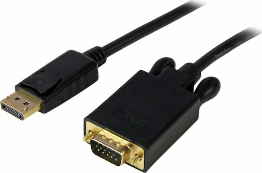 StarTech Кабел DisplayPort мъжки - VGA мъжки 1.8м Черен (DP2VGAMM6B)