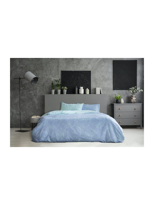 Kocoon Bettwäsche-Set Einzel 160x270cm. Mystique Blue 3Stück