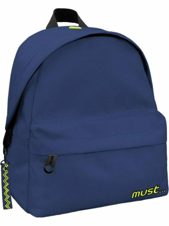 Must Monochrome Rpet Mini Navy Blue School Bag Backpack Junior High-High School in Blue color 10lt