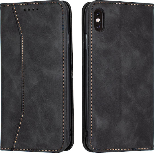 Bodycell PU Leather Buchen Sie Synthetisches Leder Schwarz (iPhone XS Max)