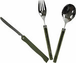 Mil-Tec Cutlery for Camping Folding Spoon, Knife, and Fork Set