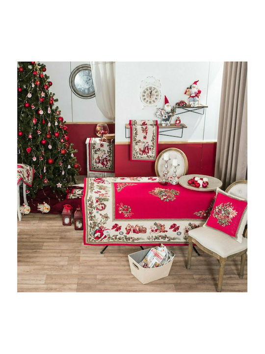 Teoran Holly Χριστουγεννιάτικο Față de masă Textil Roșu M180xL140cm 1buc holly-trapezomantilo-69467