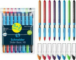 Schneider Slider Pen Rollerball with Multicolour Ink 8pcs