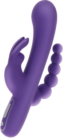 ToyJoy Triple Pleasure Vibrator Δονητής Rabbit 22cm Μωβ
