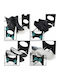 Plastik Schuhschrank mit 8 Regalen Schwarz L64.5xW18xH156cm