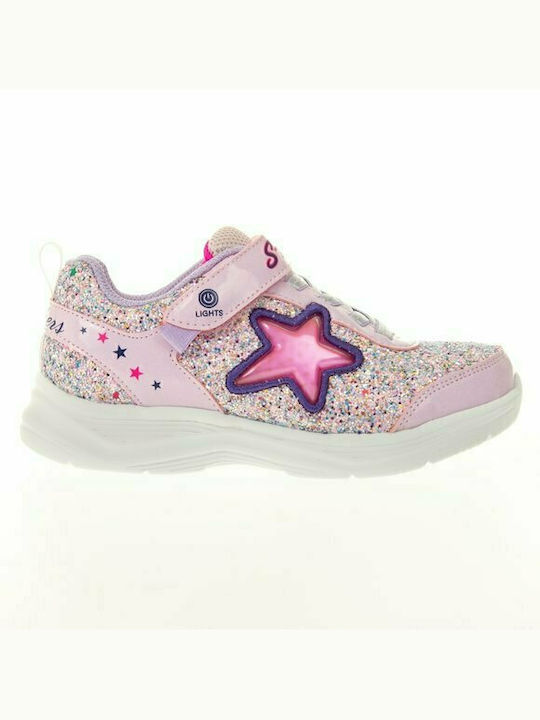 Skechers Kids Sneakers with Scratch & Lights Pink