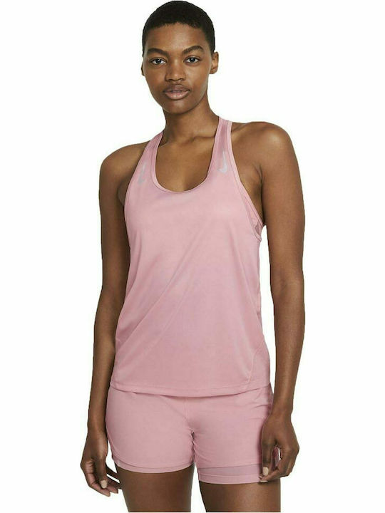 Nike Dri-Fit Miler Αμάνικη Γυναικεία Αθλητική Μπλούζα Ροζ