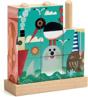 Holz Kinderpuzzle Ζωάκια Στη Θάλασσα 8pcs Djeco