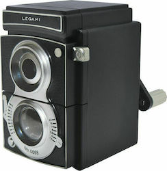 Legami Milano Plastic Pencil Sharpener Barrel Black Hand Crank Φωτογραφική Μηχανή Μαύρη