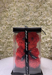 Künstlicher Teddybär aus Dekorative künstliche Blumen & Pflanzen Rote in Box