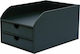 Osco Leather Desktop Drawer 2 Number of Spit 24.8x34x18.5cm Black 103380900