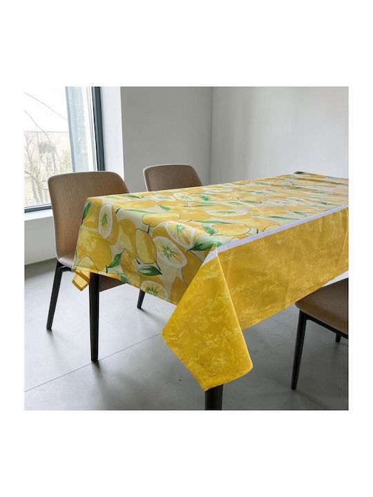 Linea Home Tablecloth Cotton Lemon Yellow 140x180cm