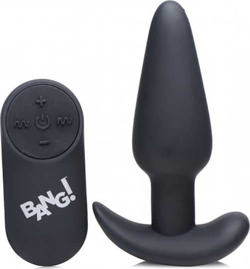 XR Bang 21X Vibrating Silicone Butt Plug with Remote Πρωκτικός Δονητής με Δυνατότητα Ασύρματης Λειτουργίας Black