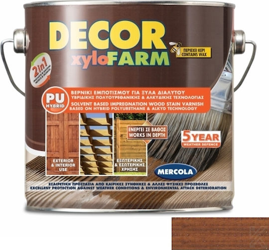 Mercola Decor Xylofarm Lac de impregnare Baza solventă Castan Satin 750ml
